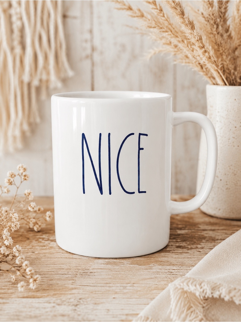Rae‎ Dunn Nice Mug LL Farmhouse Coffee Cup